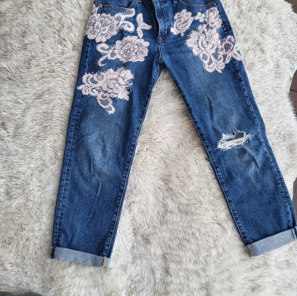 Hand-sewn vintage jeans